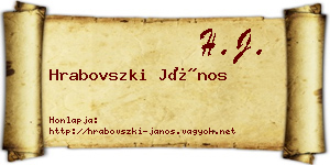 Hrabovszki János névjegykártya