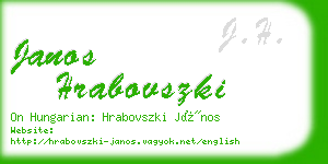 janos hrabovszki business card